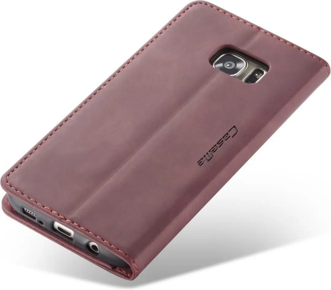Caseme Book Case Samsung Galaxy S7 Edge - 2 Pasjes - Bordeaux - afbeelding 6 van 6