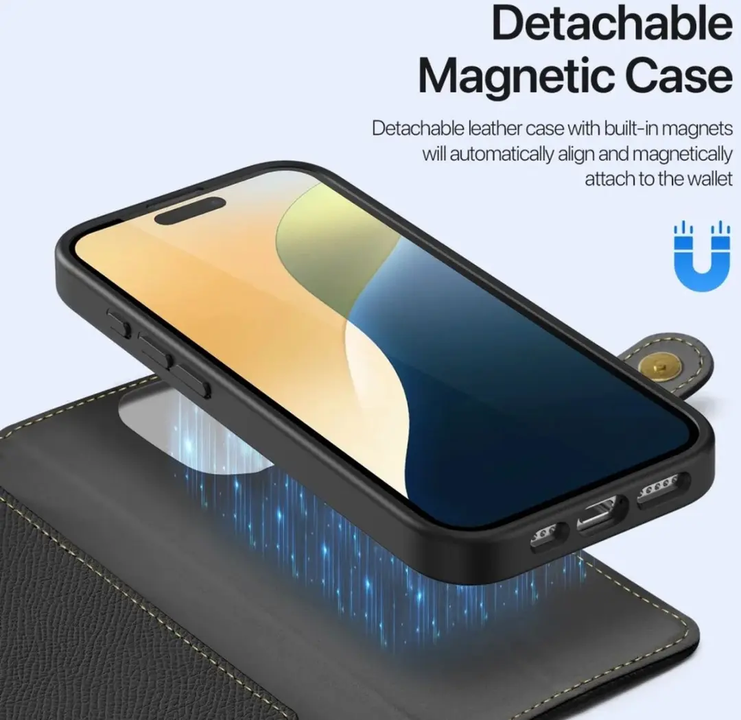 Dux Ducis Lawa Series iPhone 16 Pro Max Hoesje - 7 Pasjes - Zwart