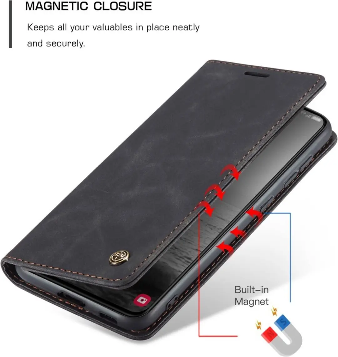 Caseme 013 Book Case Hoesje - Samsung Galaxy S23 - 2 Pasjes - Zwart - afbeelding 6 van 6