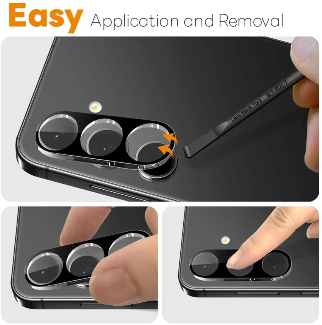 NORTHJO 9H Tempered Glass Camera Lens Protector - Samsung Galaxy S25 FE - Zwart