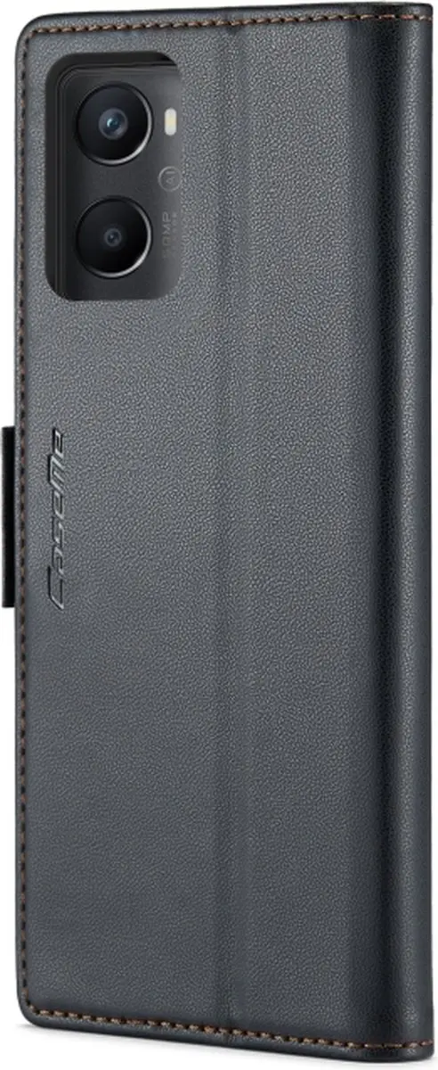 CaseMe Wallet Case OPPO A96 - RFID & Magneetsluiting - 3 Pasjes - Zwart