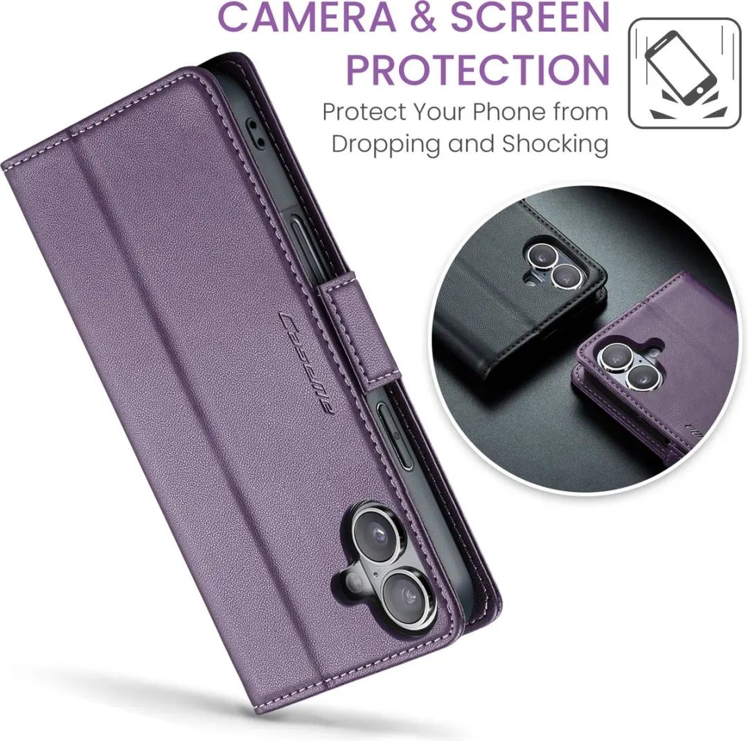 Caseme Wallet Case iPhone 16 Plus - Paars