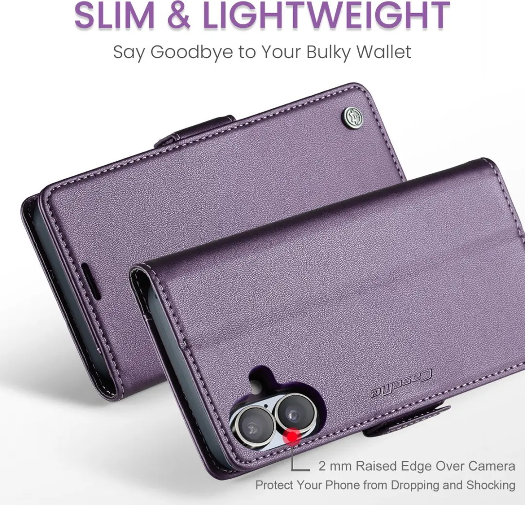 Caseme Wallet Case iPhone 16 Plus - Paars - afbeelding 6 van 6