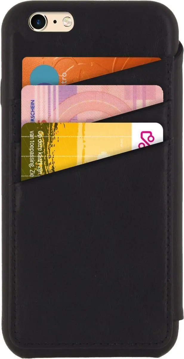 Senza Pure Skinny Leather Wallet WALCS1032 - Apple iPhone 6/6S/7/8 Plus - 3 Pasjes - Zwart