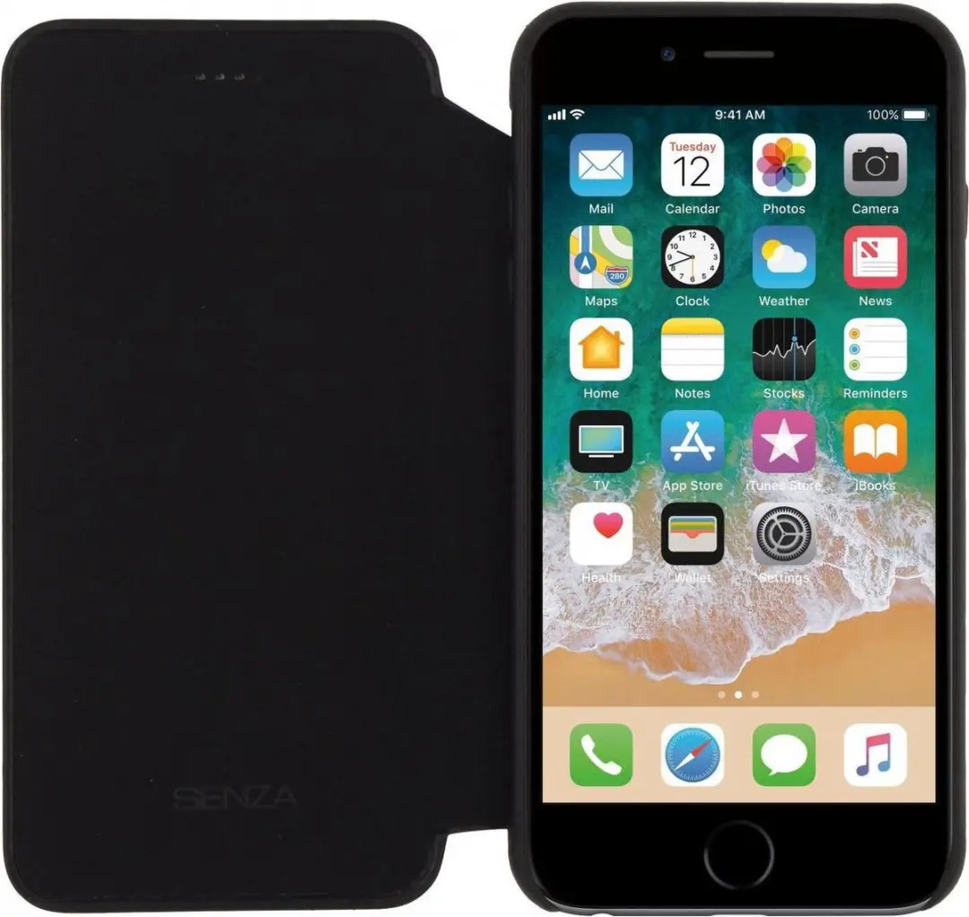 Senza Pure Skinny Leather Wallet WALCS1032 - Apple iPhone 6/6S/7/8 Plus - 3 Pasjes - Zwart