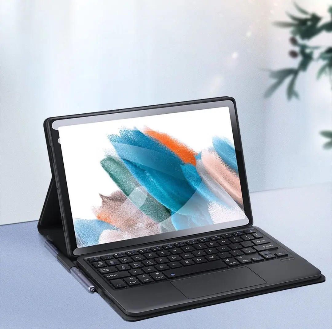 Dux Ducis Galaxy Tab A8 Book Case - Bluetooth Toetsenbord - Zwart/Blauw