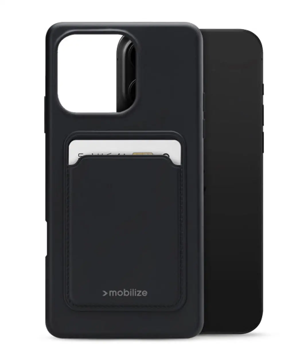 Mobilize Rubber Gelly Card Case MOB-GCCMB-IPH16PROMAX - iPhone 16 Pro Max - Zwart - afbeelding 6 van 6