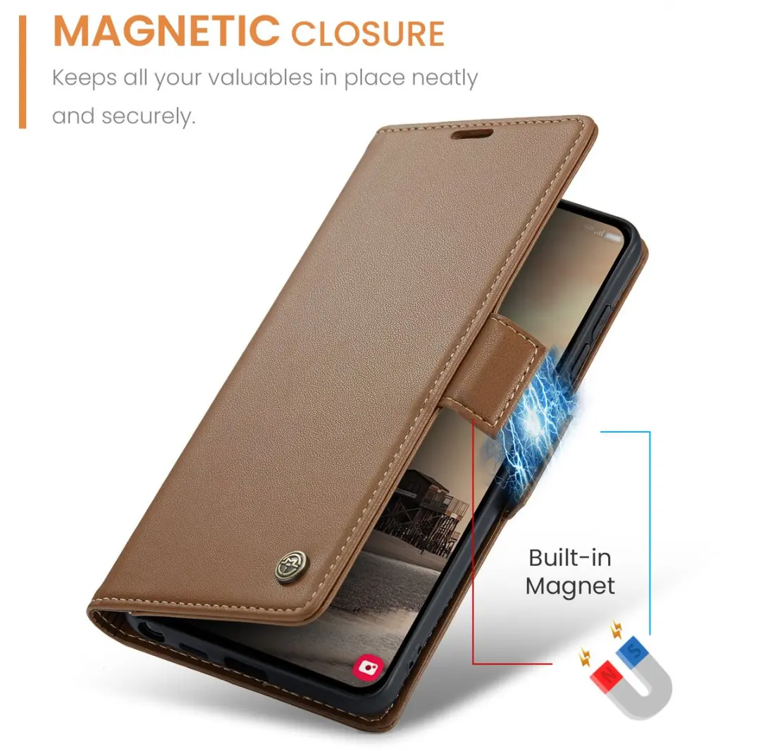 CaseMe PU-leer Bookcase Standhoes Samsung Galaxy S26 Ultra - 3 Pasjes - Bruin