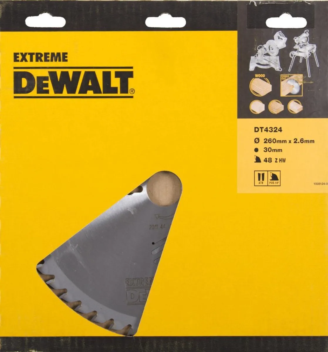DeWALT DT4324-QZ Cirkelzaagblad Hout 260mm 48T