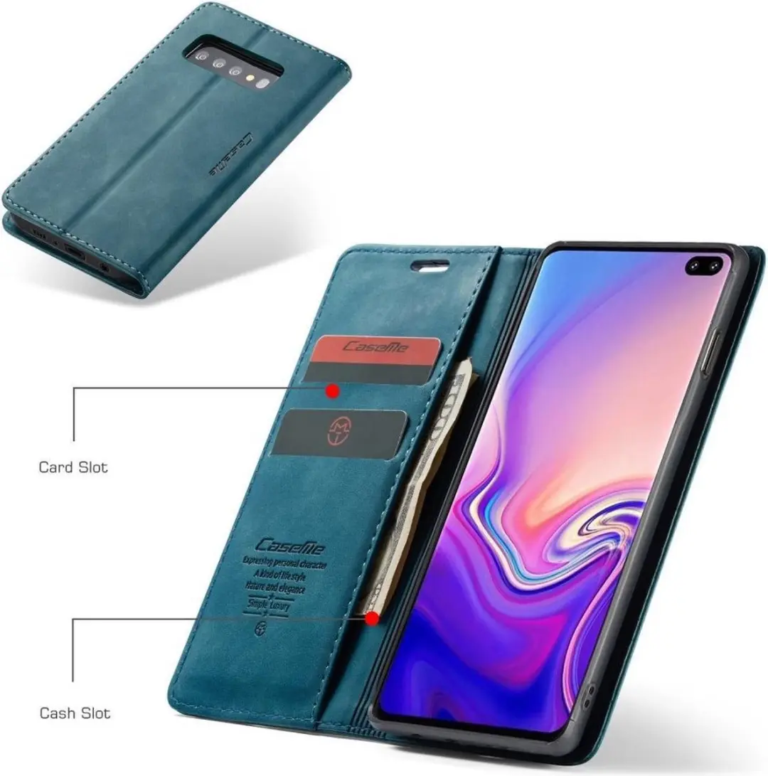 Caseme Book Case Samsung Galaxy S10 - 2 Pasjes - Blauw