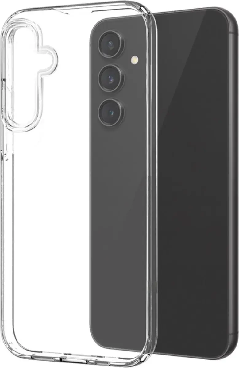 NORTHJO Hoesje Samsung Galaxy S24 FE - Transparant TPU met Glas