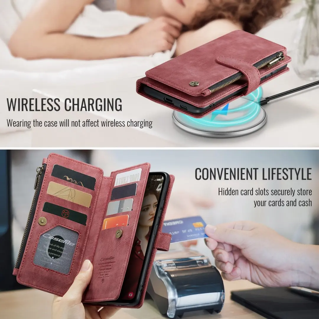 Caseme C30 Book Case Hoesje Samsung Galaxy S25 FE - Rood