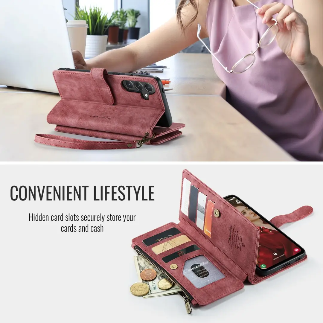 Caseme C30 Book Case Hoesje Samsung Galaxy S25 FE - Rood