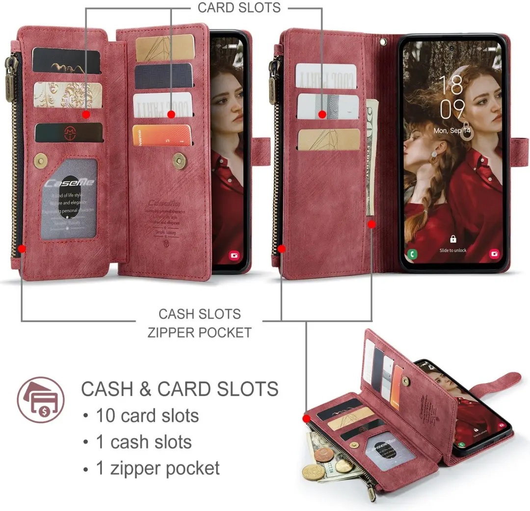 Caseme C30 Book Case Hoesje Samsung Galaxy S25 FE - Rood