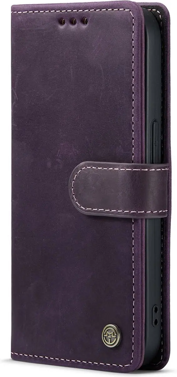 Caseme iPhone 14 Pro Hoesje - Effen Paars - 3 Pasjes