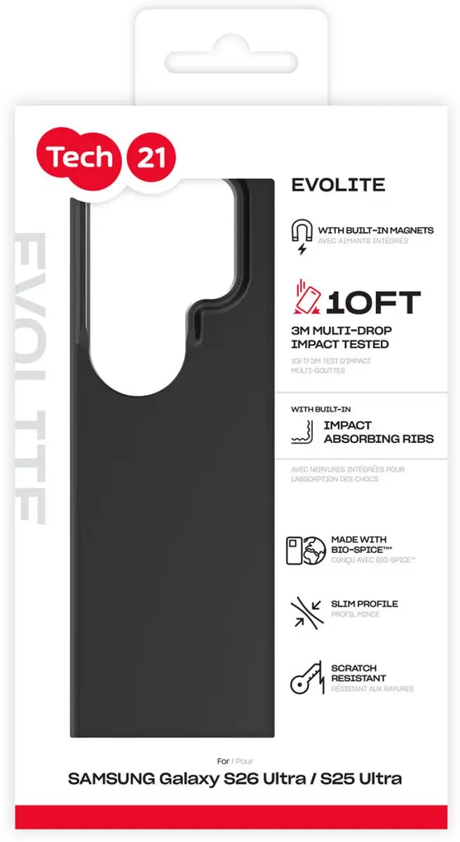 Tech21 EvoLite Magnet T21-11561 Hoes Samsung Galaxy S25/S26 Ultra - Zwart