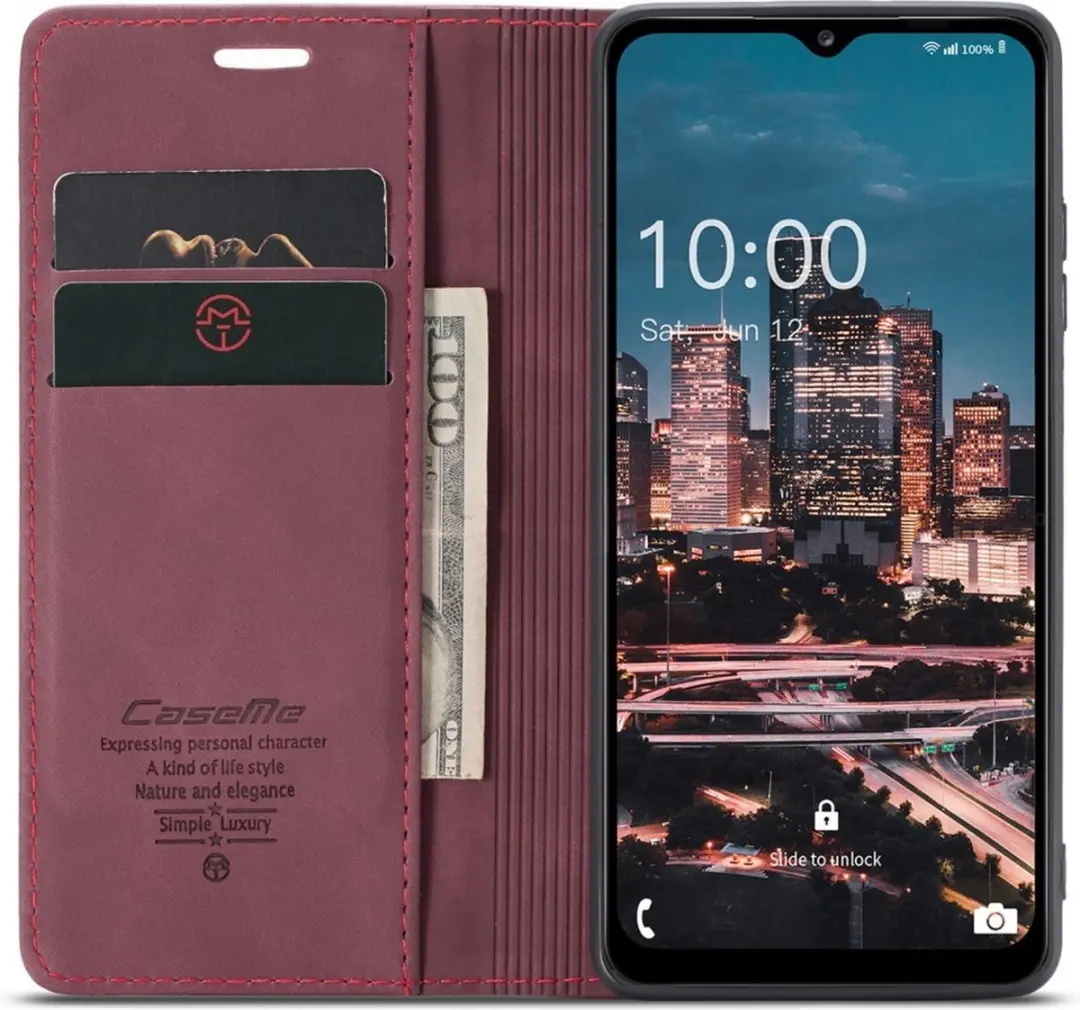 Caseme 013 Book Case Hoesje Samsung Galaxy A34 - Bordeaux