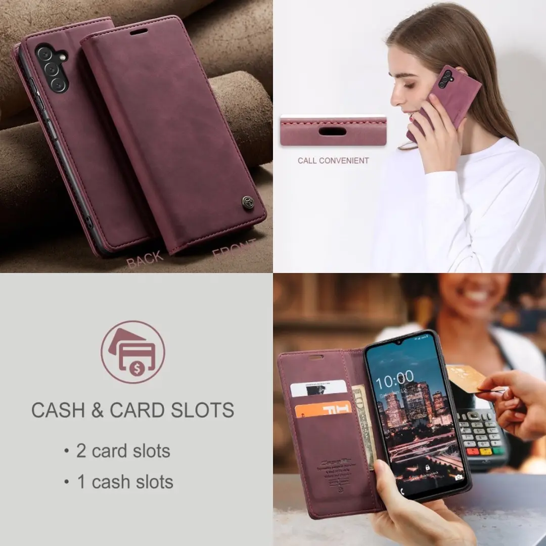 Caseme 013 Book Case Hoesje Samsung Galaxy A34 - Bordeaux
