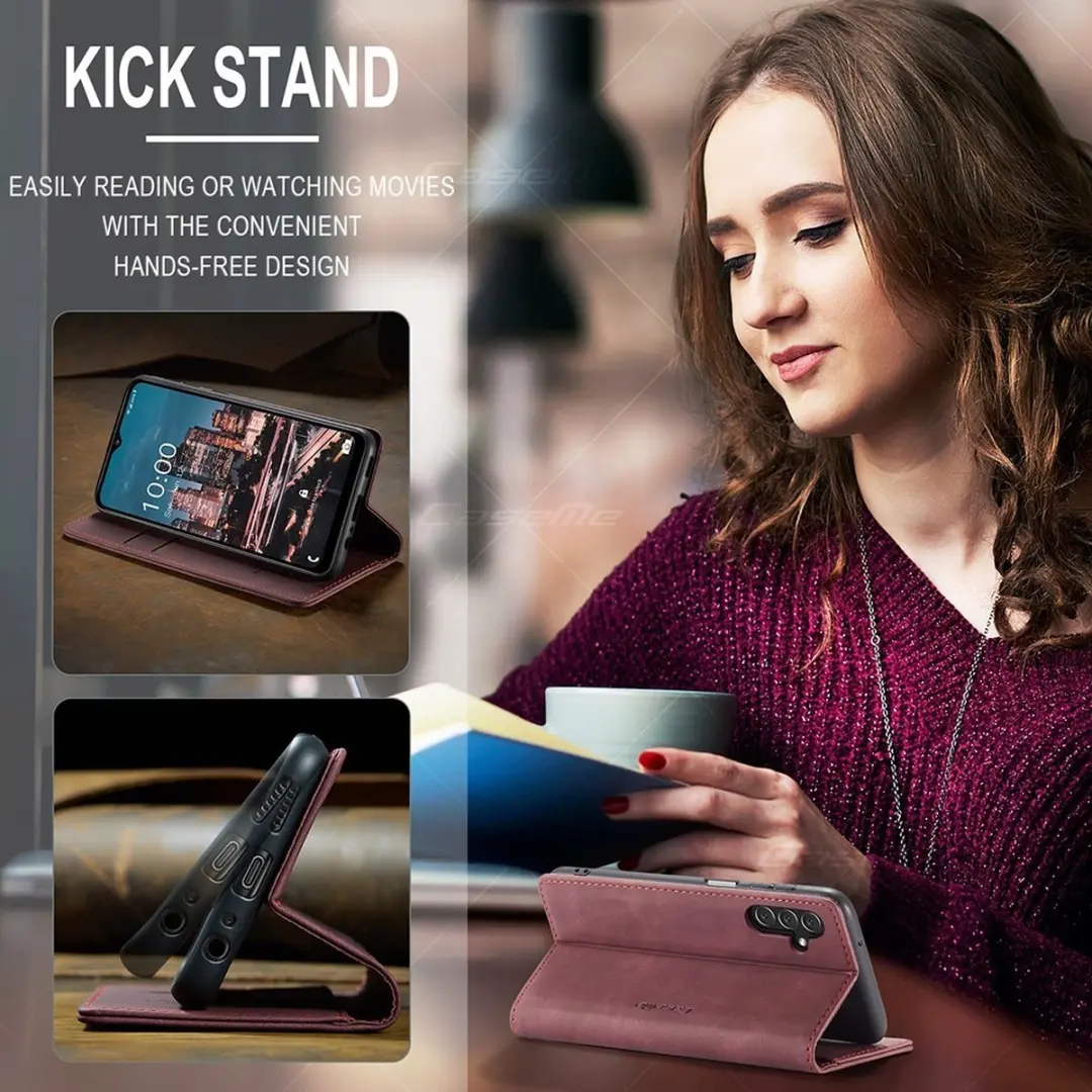 Caseme 013 Book Case Hoesje Samsung Galaxy A34 - Bordeaux