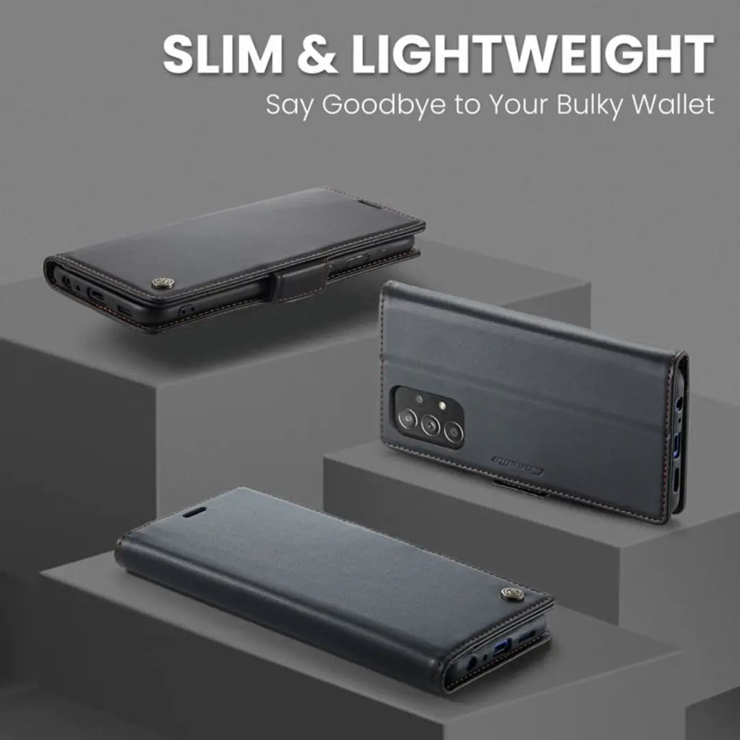 Caseme Wallet Case voor Samsung Galaxy A52/A52s - RFID & Magneetsluiting - Zwart