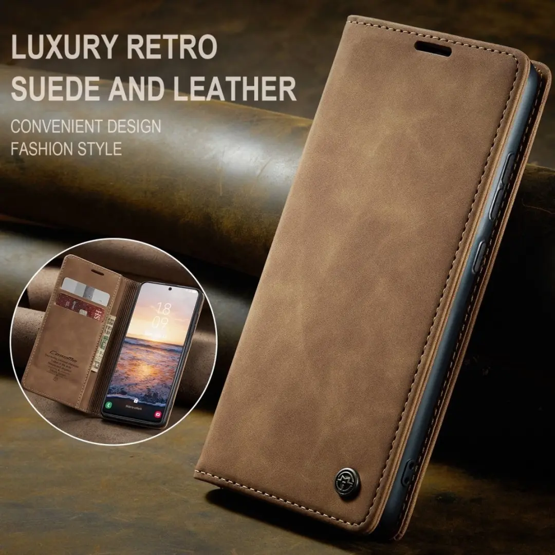 Caseme 013 Book Case Hoesje - Samsung Galaxy S24 - 2 Pasjes - Bruin