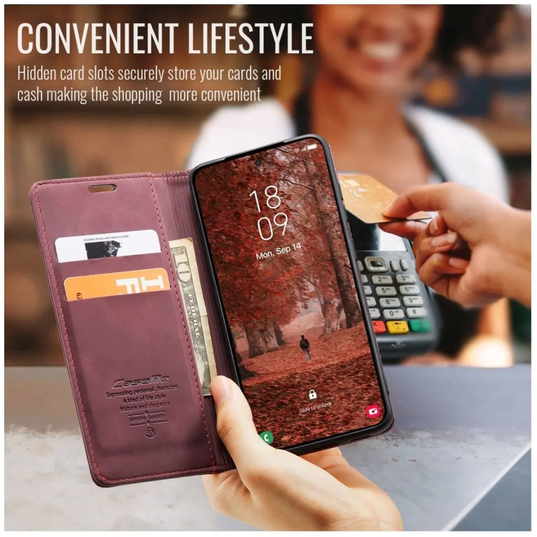Caseme 013 Hoesje Samsung Galaxy S26 - Book Case Rood - afbeelding 6 van 6