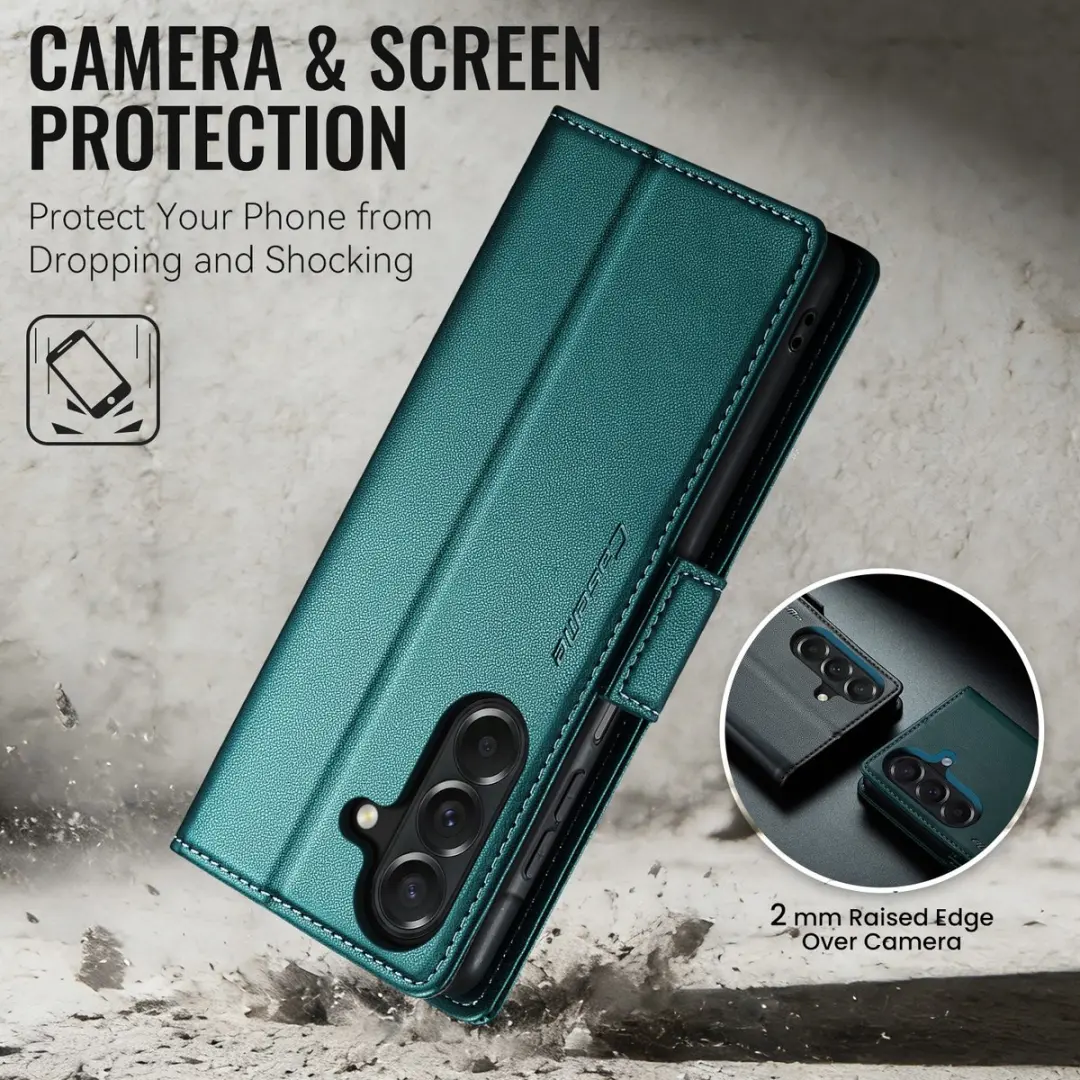 Caseme Hoesje Samsung Galaxy A27 Wallet Book - Groen