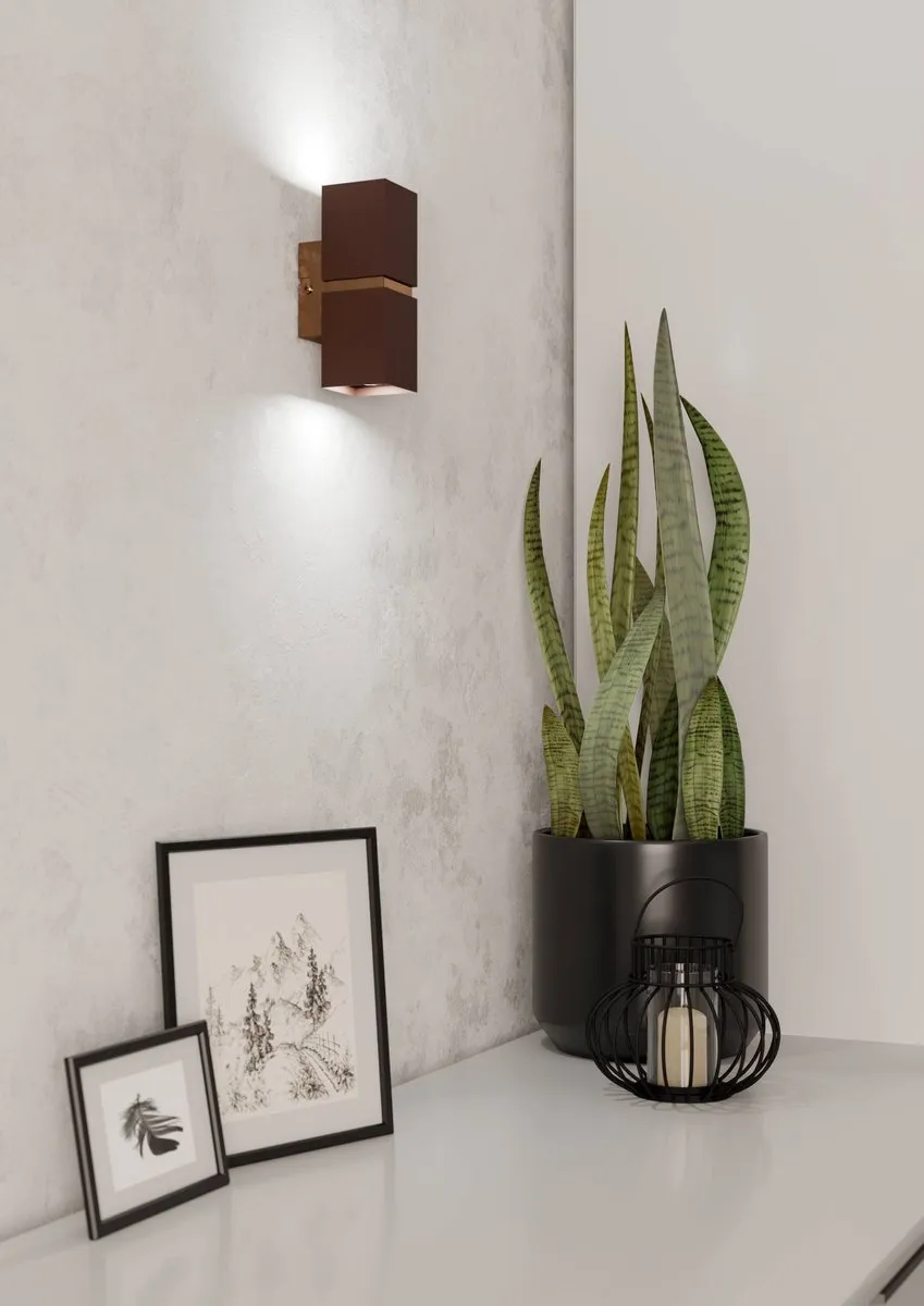 Eglo Passa Wandlamp 2 Lichtpunten - Bruin/Koper