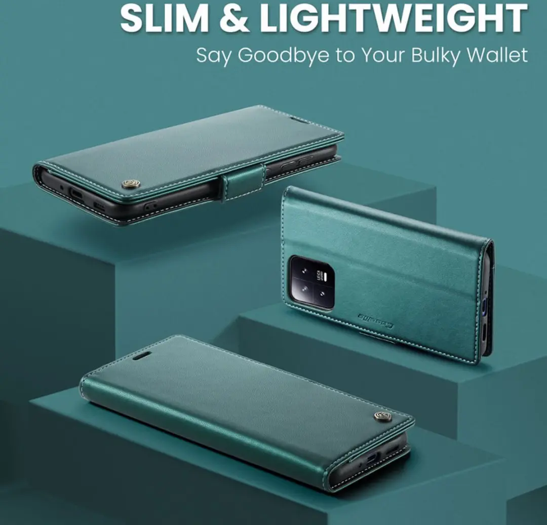 Caseme Wallet Case Xiaomi 13 - Groen - RFID & Magneetsluiting