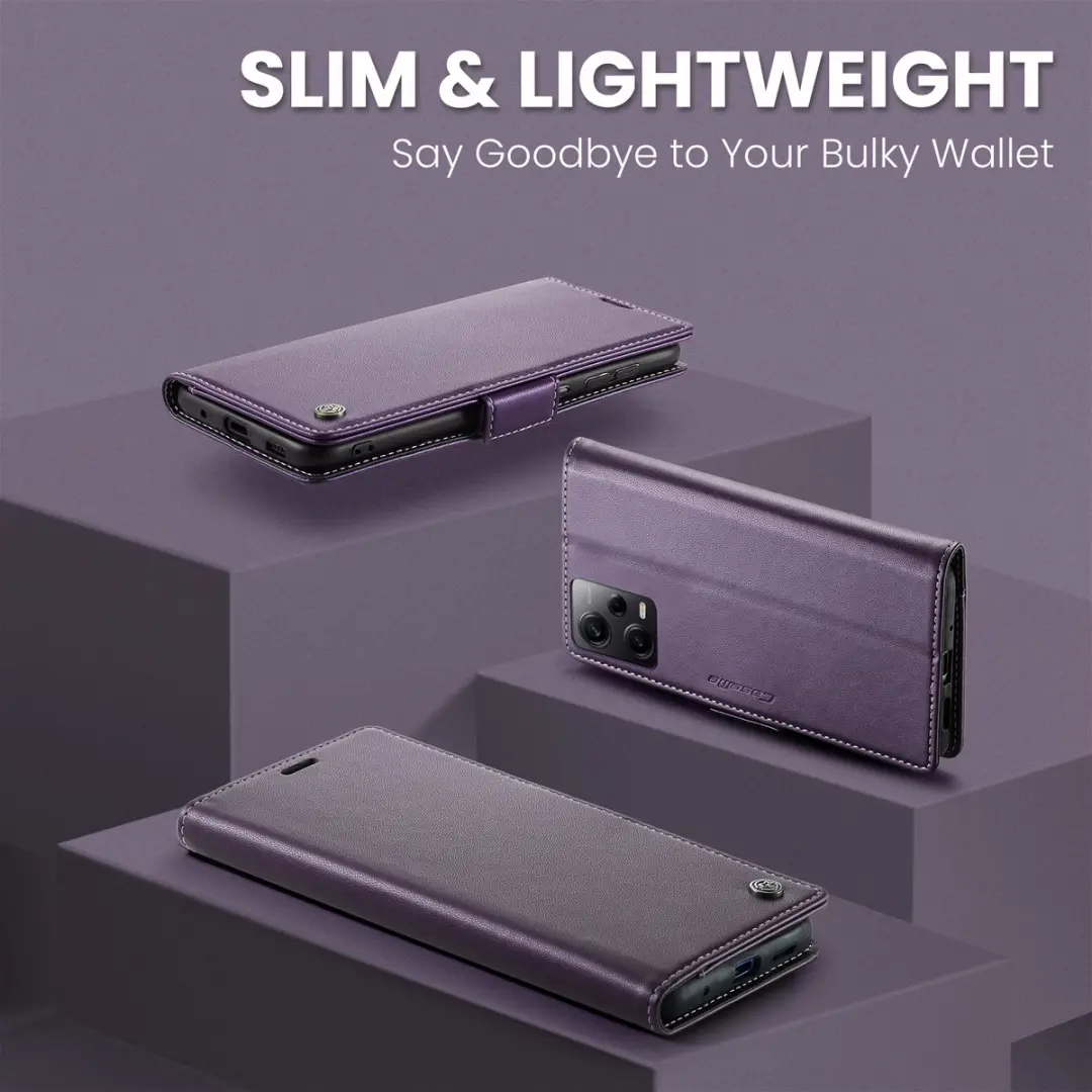 Caseme Wallet Case RFID Magneetsluiting Redmi Note 12 Pro 5G - Paars - afbeelding 6 van 6