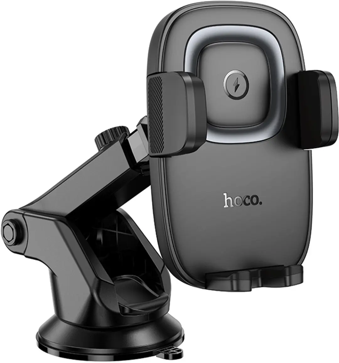 Hoco HW32 Telefoonhouder Zuignap - Draadloos Opladen 15W - Zwart