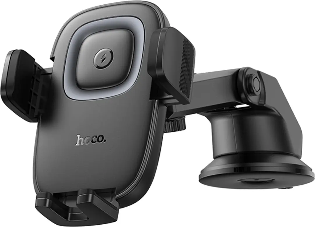 Hoco HW32 Telefoonhouder Zuignap - Draadloos Opladen 15W - Zwart