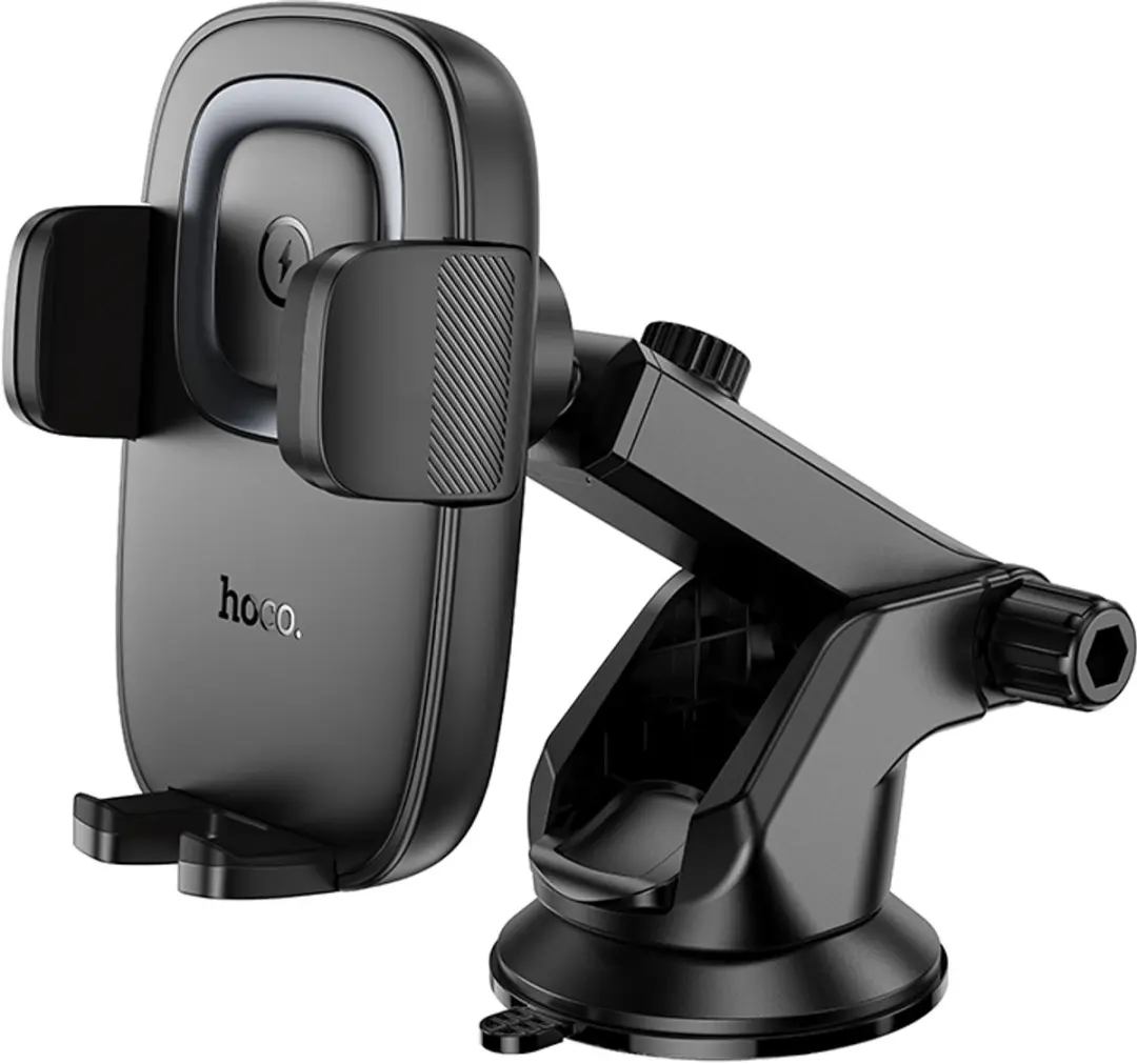 Hoco HW32 Telefoonhouder Zuignap - Draadloos Opladen 15W - Zwart
