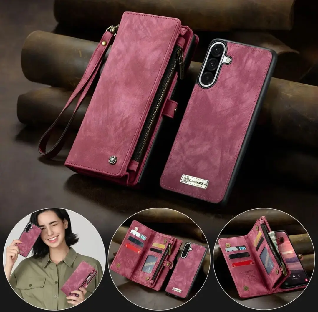 Caseme 008 Book Case Back Cover Samsung Galaxy A56 - Portemonnee - Rood