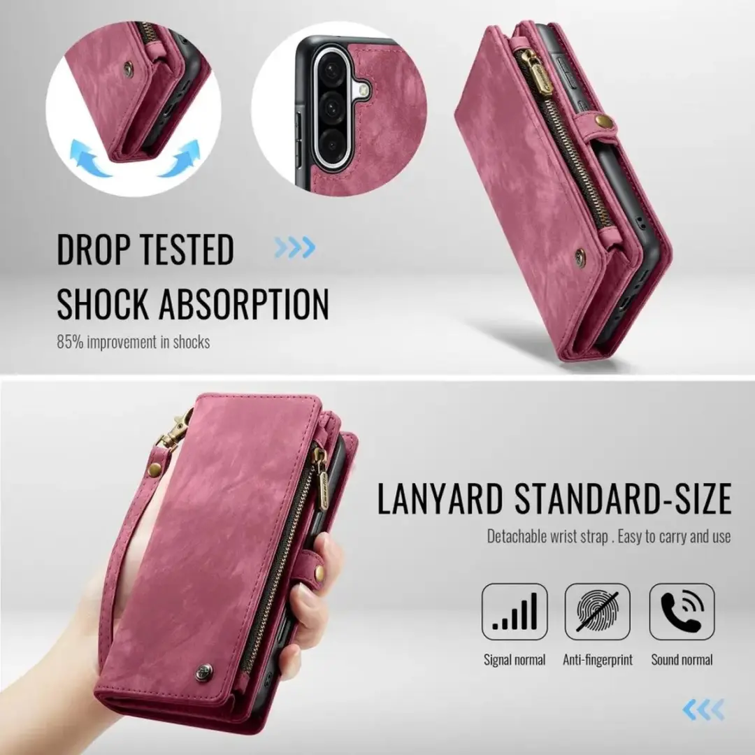 Caseme 008 Book Case Back Cover Samsung Galaxy A56 - Portemonnee - Rood