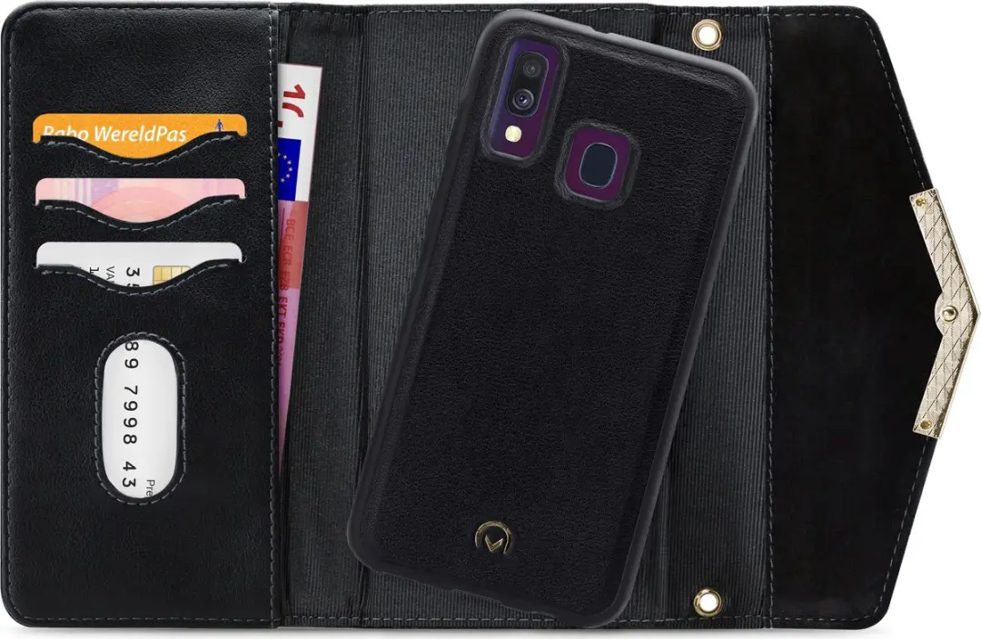Mobilize Velvet Clutch Samsung Galaxy A50 Hoesje - 4 Pasjes - Zwart