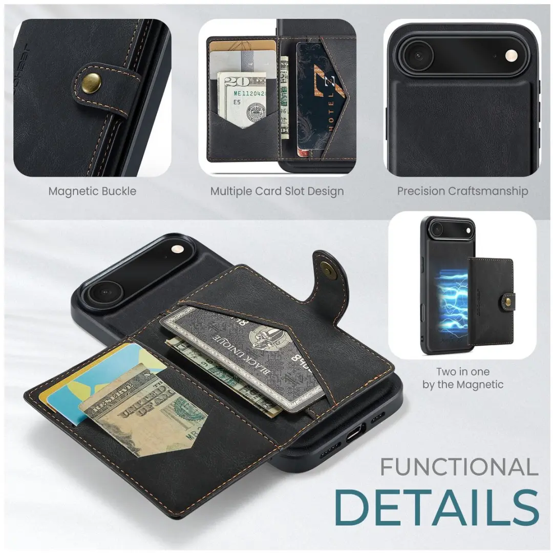 Caseme JH-01 Hoesje iPhone Air - Pasjeshouder 4 Stuks - Zwart