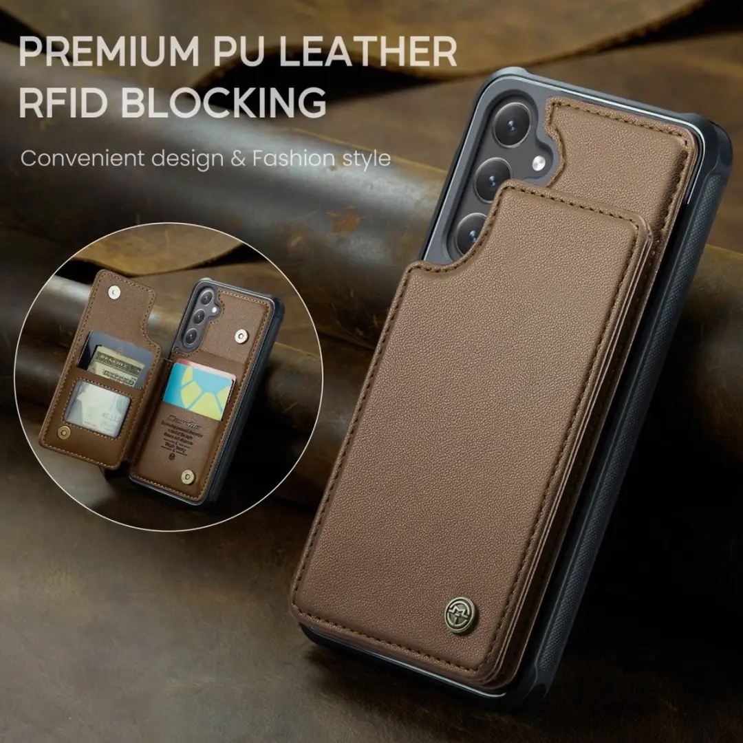 Caseme C22 Hoesje Samsung Galaxy S25 - Bruin