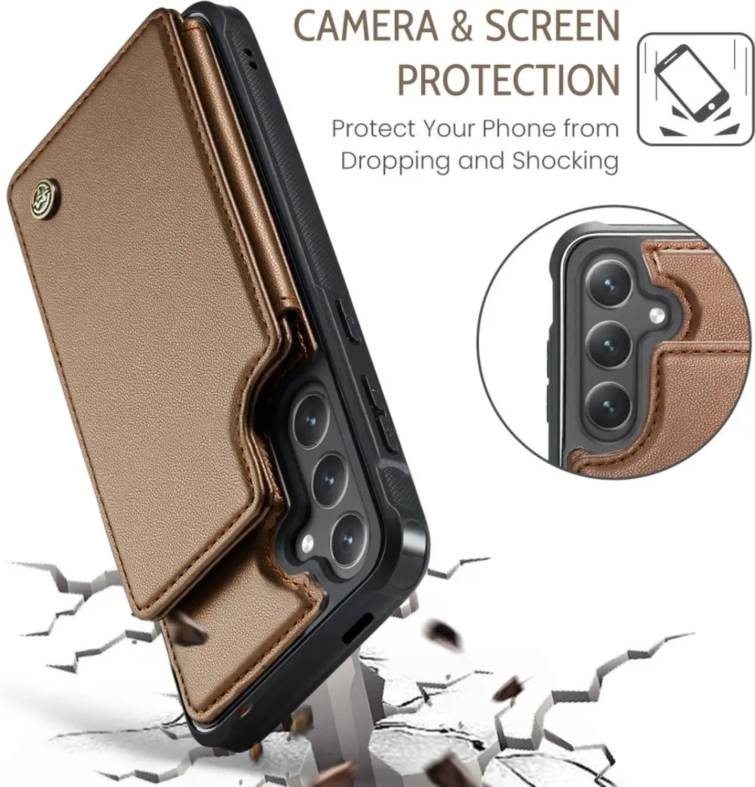 Caseme C22 Hoesje Samsung Galaxy S25 - Bruin