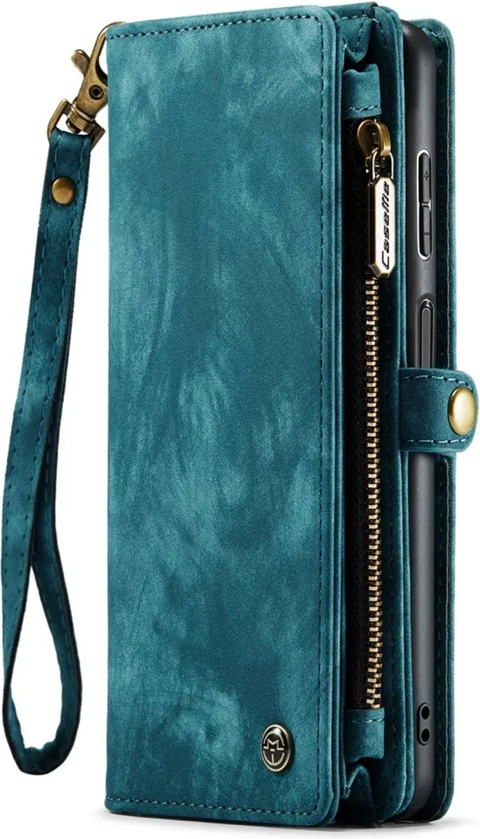 Caseme 008 Hoesje Samsung Galaxy A14 - Blauw - 8 Pasjes