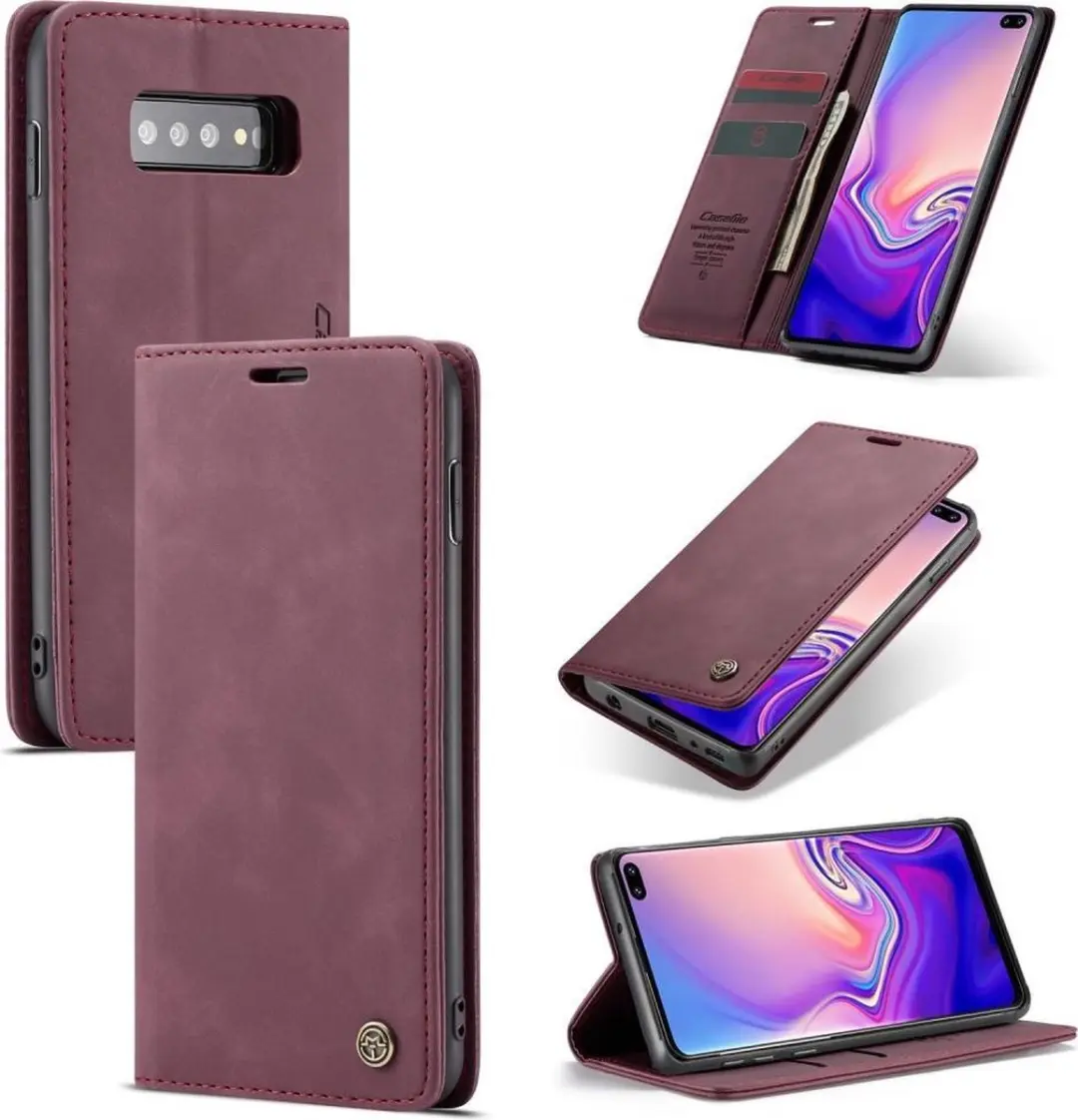 Caseme Book Case Samsung Galaxy S10 - Bordeaux - 2 Pasjes