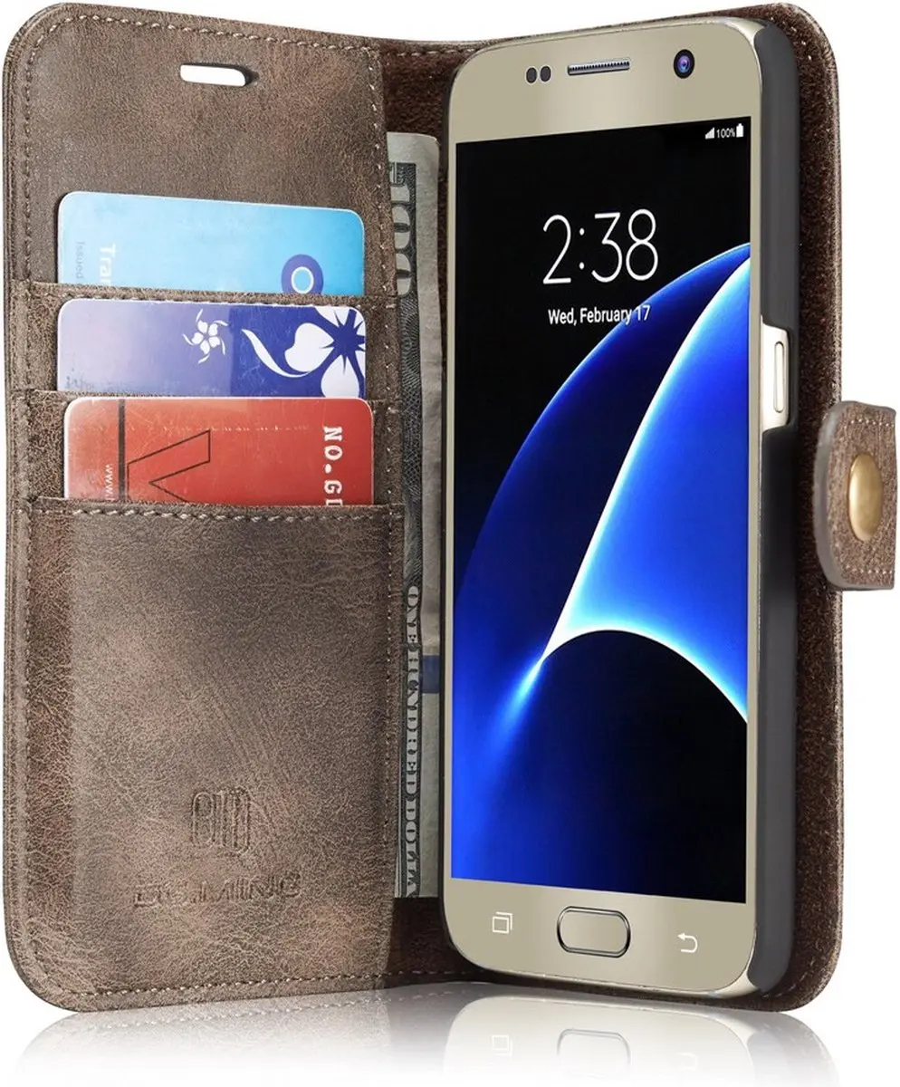 DG.Ming Samsung Galaxy S7 Leren Portemonnee - Bruin