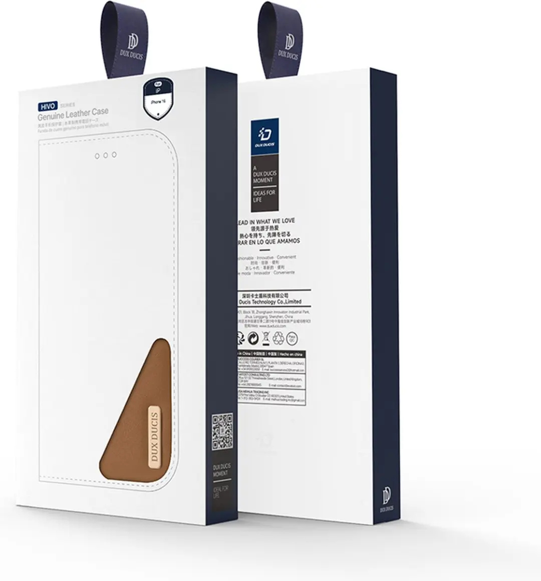 Dux Ducis Hivo Series iPhone 16 Hoesje - 3 Pasjes - Bruin