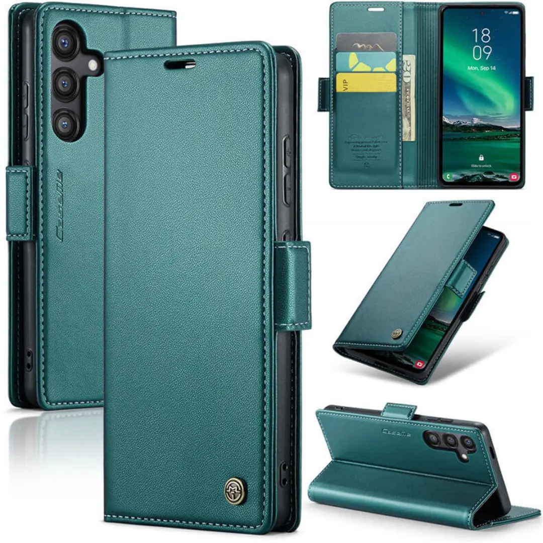 Caseme Wallet Case Groen voor Samsung Galaxy S24 FE