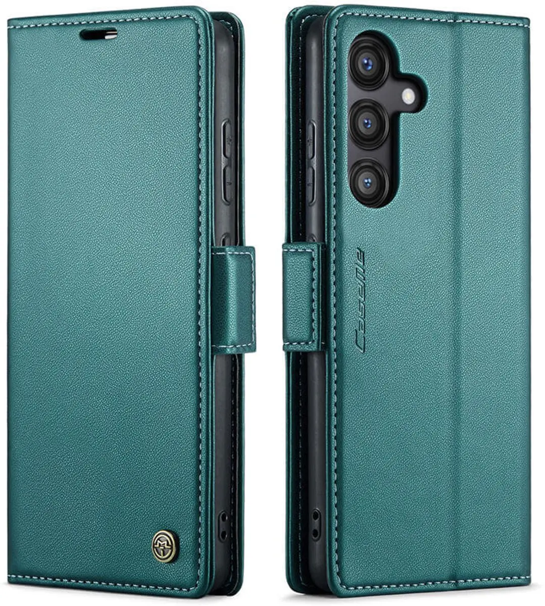 Caseme Wallet Case Groen voor Samsung Galaxy S24 FE - RFID & Magneetsluiting