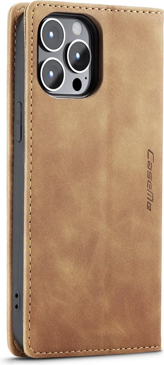 Caseme Bookcase Beige iPhone 14 Pro Hoesje - 2 Stuks