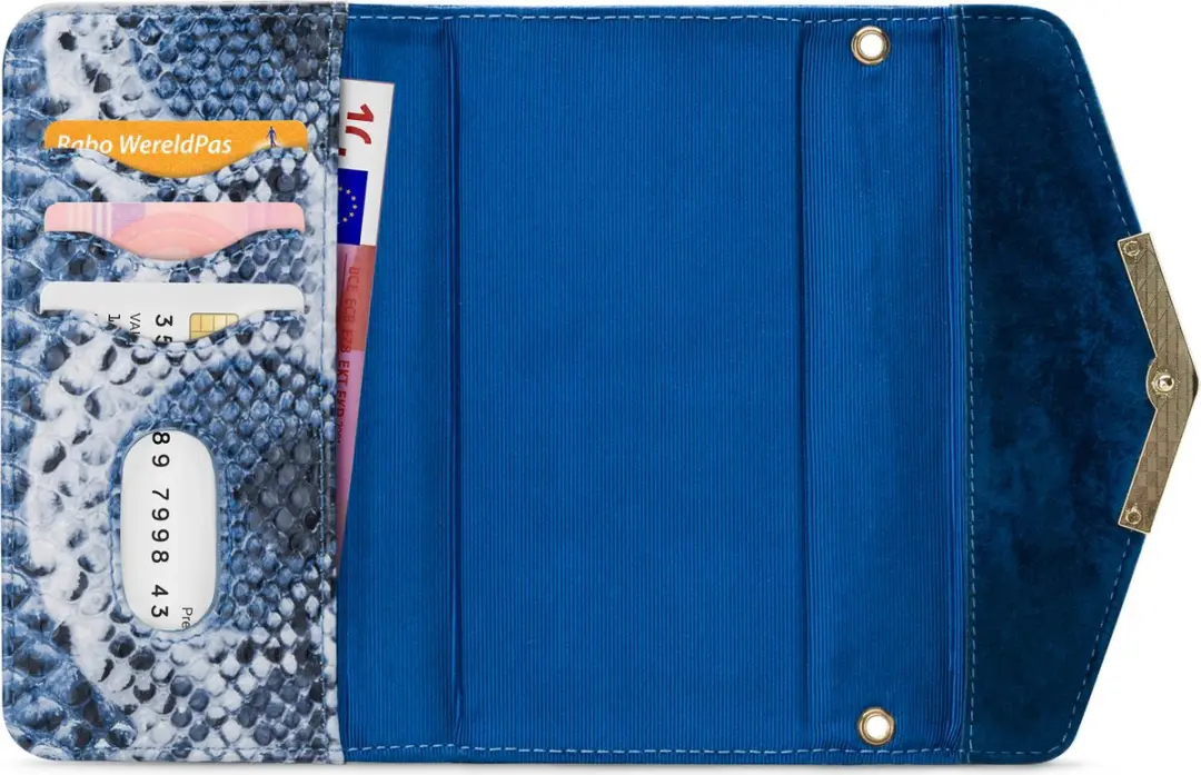 Mobilize Velvet Clutch iPhone XR - 4 Pasjes - Blauw