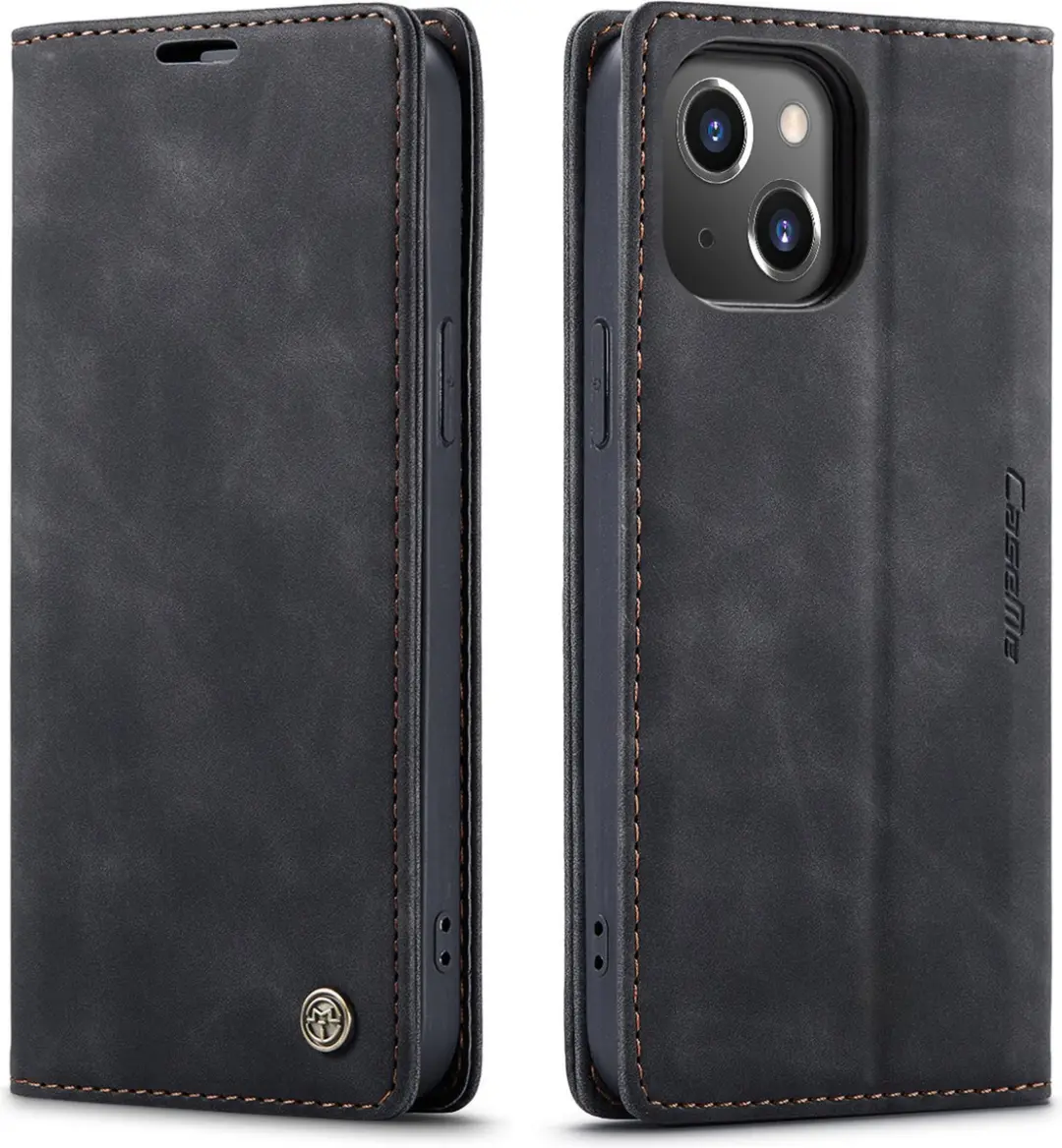 Caseme Luxe Bookcase Apple iPhone 13 - 6 Stuks - Zwart