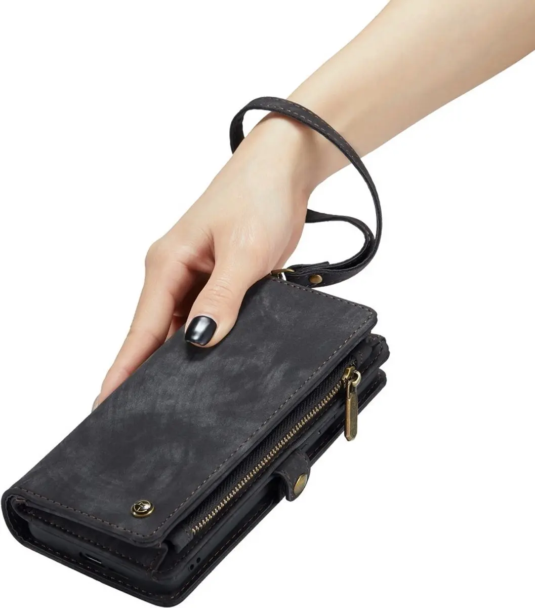 Caseme 008 Hoesje Samsung Galaxy S24 - 2-in-1 Book Case & Portemonnee - 8 Pasjes - Zwart