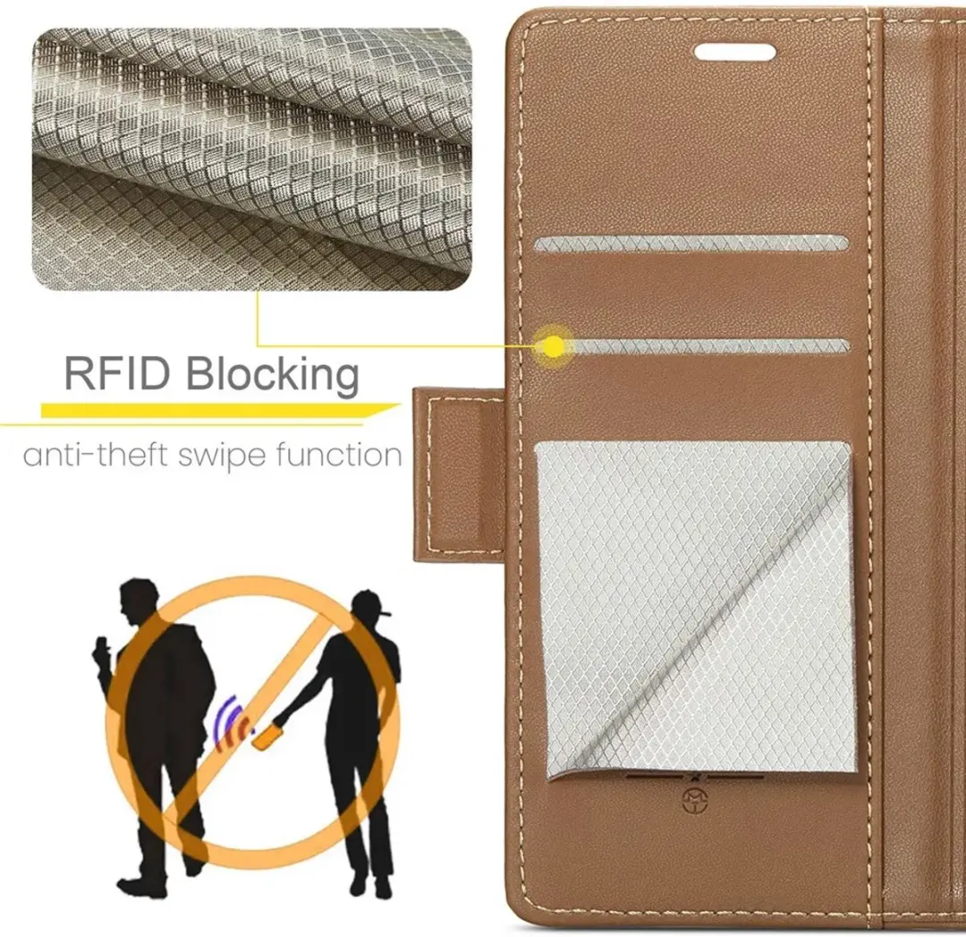 Caseme Litchi Texture Book Wallet Hoesje Samsung Galaxy S25 Plus - 3 Pasjes - Bruin
